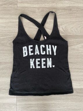 Victoria’s Secret Black 'Beachy Keen' Graphic Tank Top Women’s XS